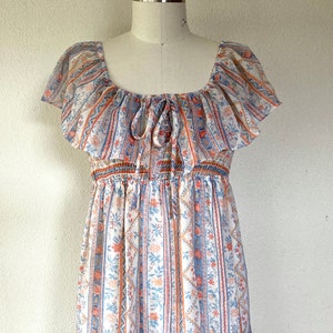 1970s Floral tiered maxi dress image 7