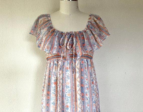 1970s Floral tiered maxi dress - image 7