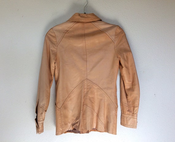 1970s Lamb skin leather button up jacket - image 4