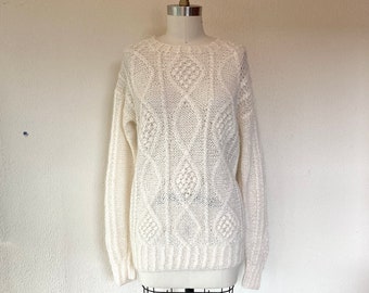 1980s Cream mohair pullover sweater