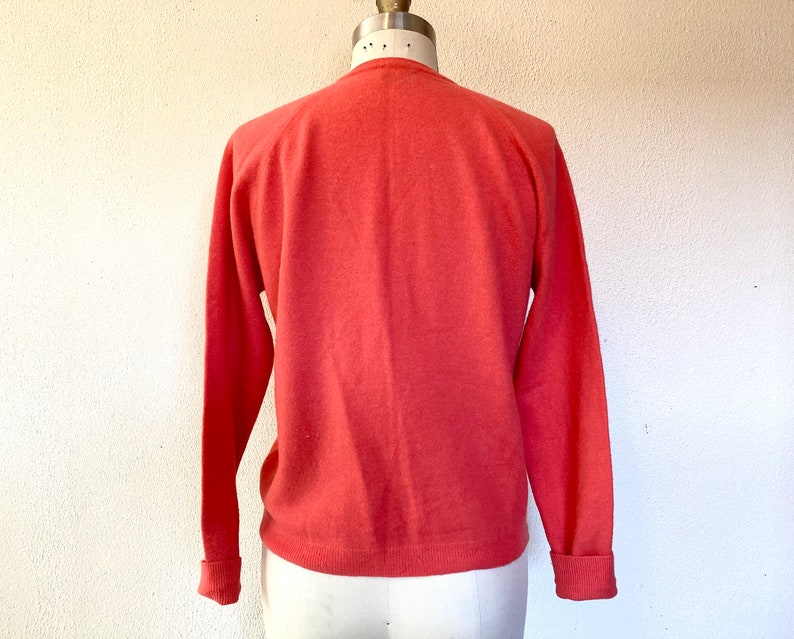 1960s Coral pink wool cardigan image 2