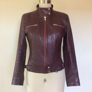 1970s Moto oxblood leather jacket