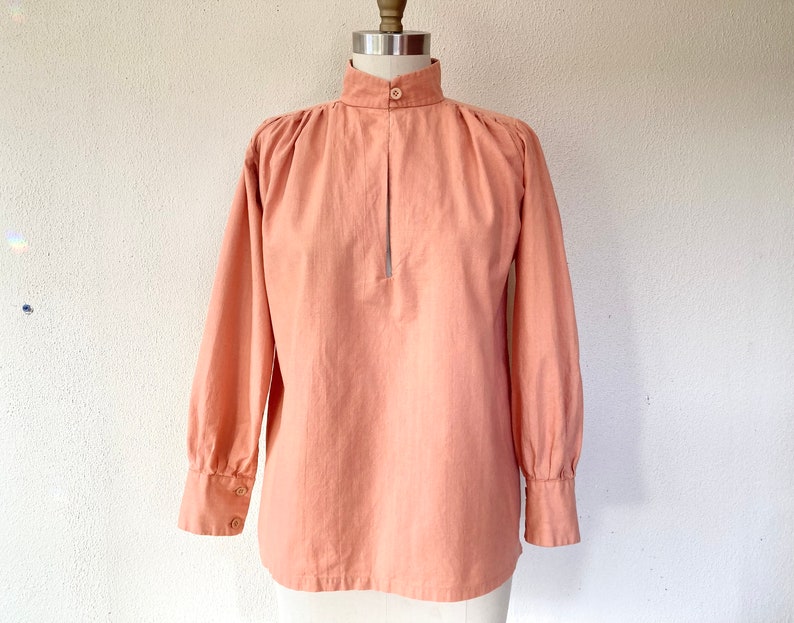 1960s Peach cotton Indian blouse image 1