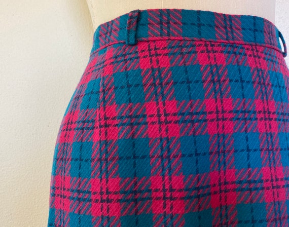 1980s Plaid Pendleton wool pencil skirt - image 3