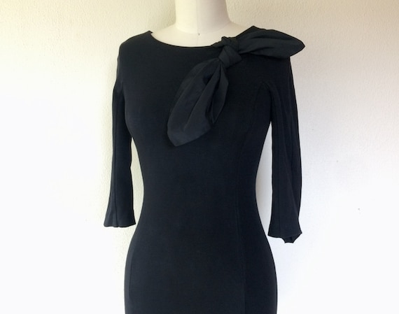 1990's Moschino black bodycon dress