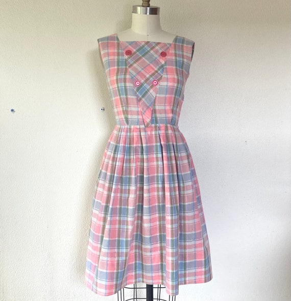 1950s plaid cotton sun dress - image 2