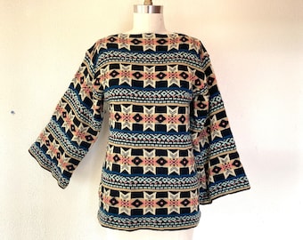 1970s Colorful striped pullover sweater