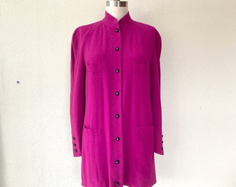 1980s Sonia Rykiel raspberry wool crepe jacket blazer