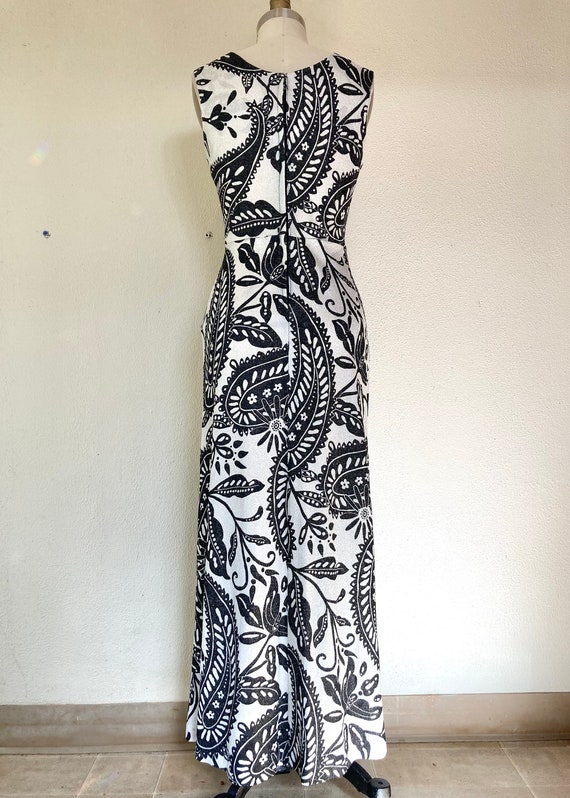 1960s Metallic floral paisley maxi dress - image 4