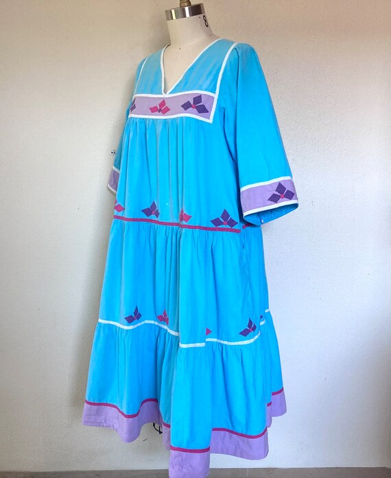 Vintage Indian cotton tiered tent dress - image 5