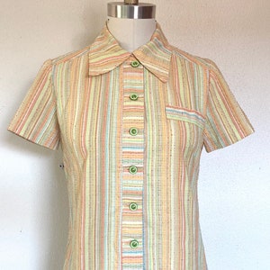 1960s Striped shirtdress image 4