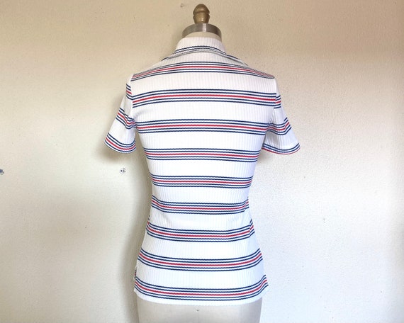 1970s striped knit collared shirt - image 2