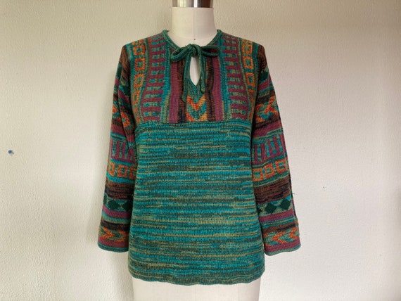 1970s Space dyed bell sleeve pullover sweater