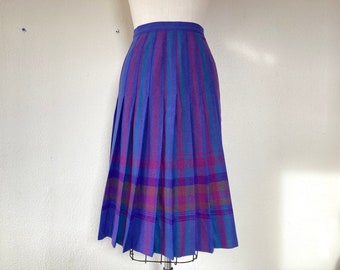 1980s Pendleton pleated wool midi skirt