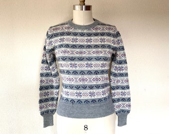 1970s Nordstrom striped fair isle sweater