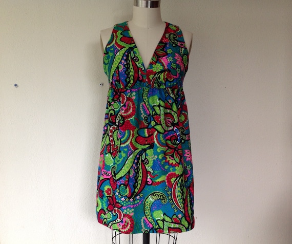 1960s Psychedelic print mini dress