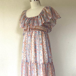 1970s Floral tiered maxi dress image 1