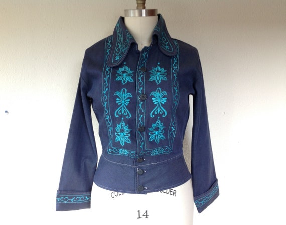 1970s embroidered denim jacket
