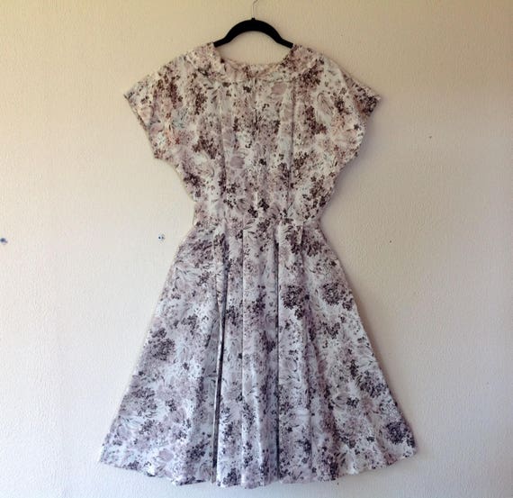 1950s Floral taffeta fit and flare dress - image 4