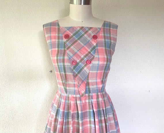 1950s plaid cotton sun dress - image 5