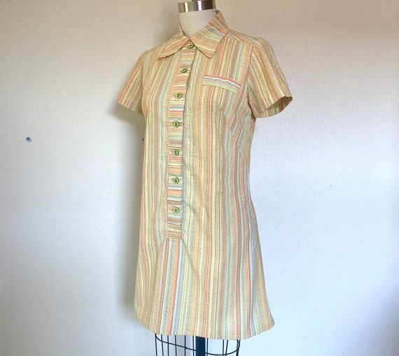 1960s Striped shirtdress - image 5