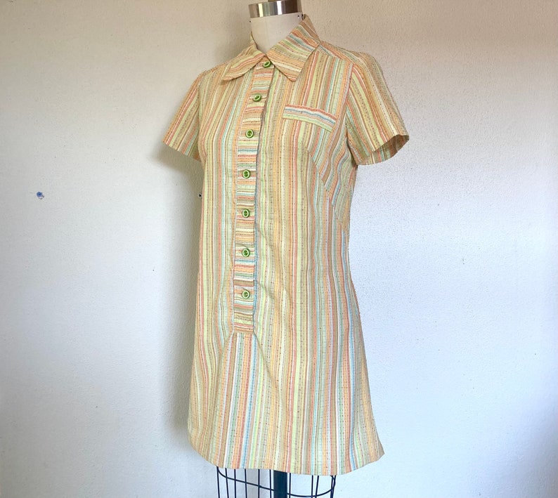 1960s Striped shirtdress image 5