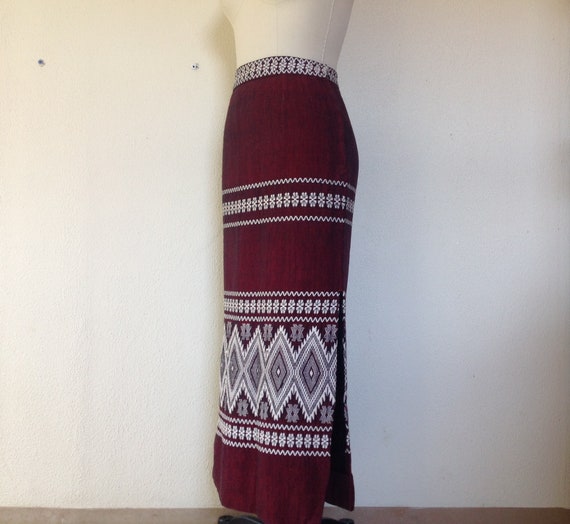 1940s Mexican embroidered maxi skirt
