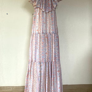 1970s Floral tiered maxi dress image 4