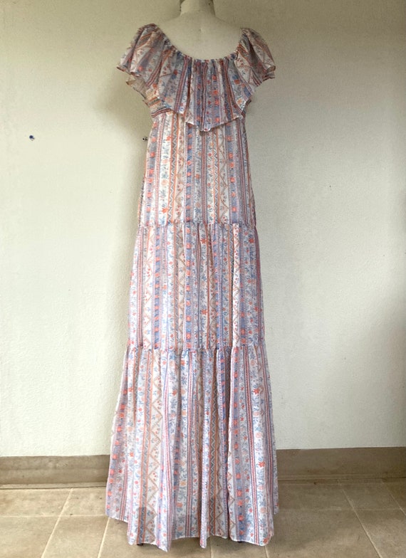 1970s Floral tiered maxi dress - image 4