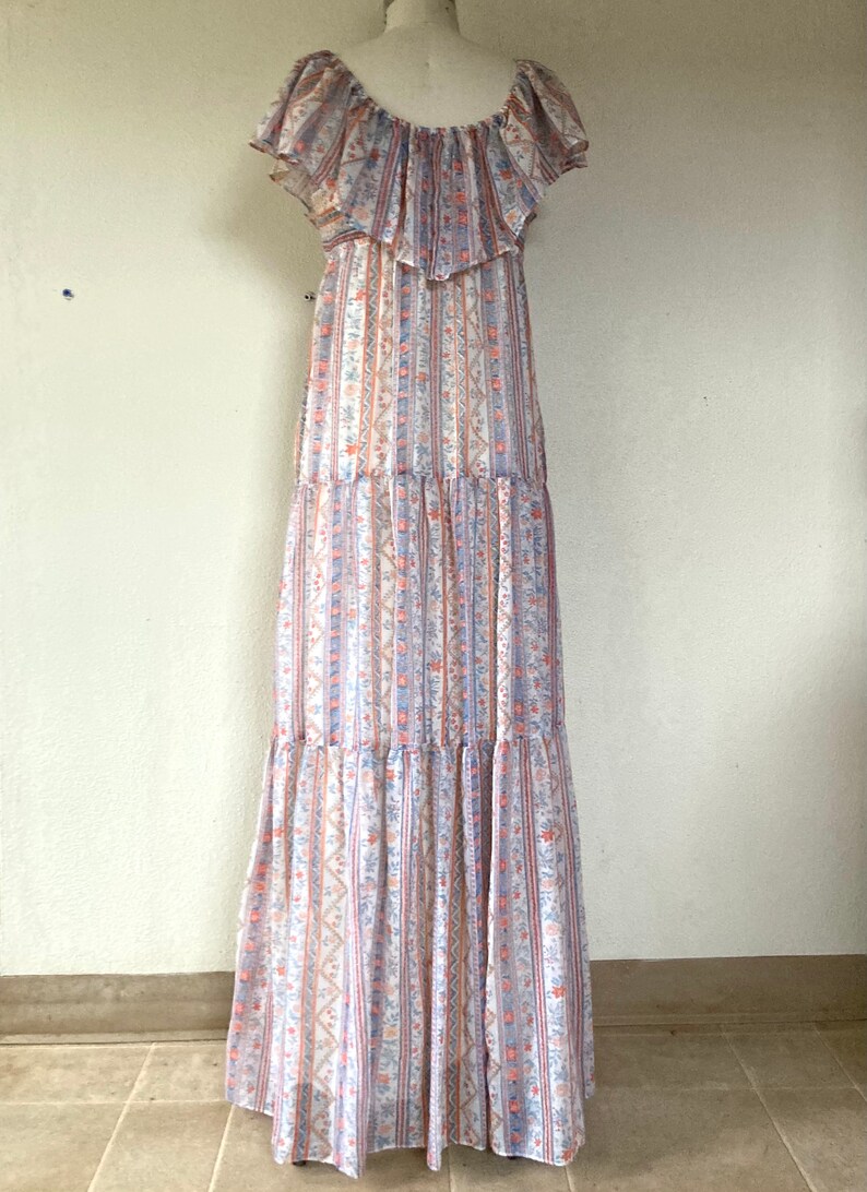 1970s Floral tiered maxi dress image 4