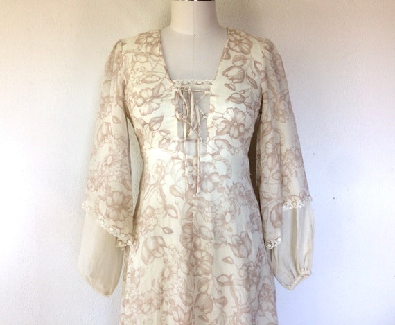 1970s Arjon floral prairie dress
