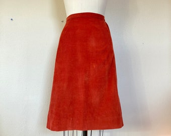 1970s Rust corduroy a-line skirt