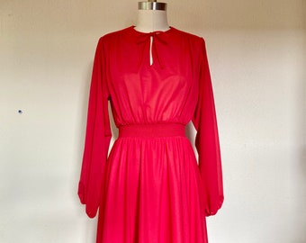 1970s Scarlet red Johnathan Logan dress