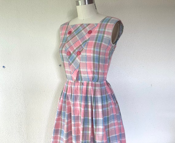 1950s plaid cotton sun dress - image 4