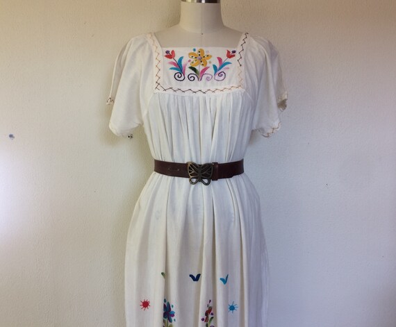 1960s Embroidered cotton maxi dress