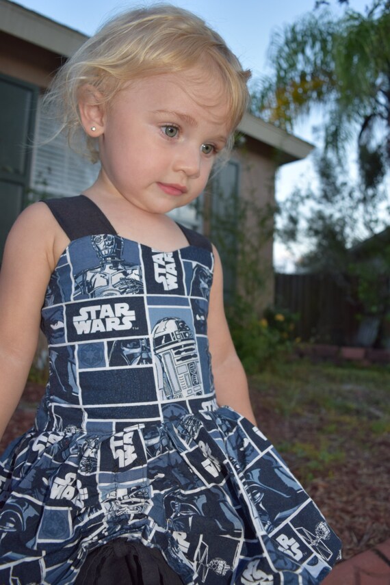 open lace back dress Girls Star Wars Dress - Robot Dress