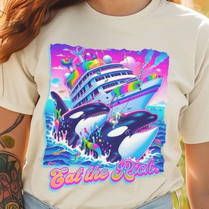 Eat the Rich Shirt, Trump Musk Shirt, Tax the Rich Shirt, Anti Fascism Shirt, F Trump Shirt, Trump Shirt, Orca Whale  Retro 90 Vintage Shirt