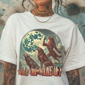Werewolf Shirt, Wax On, Wane Off Werewolf Shirt – Vintage Wolf Shirt, Funny Unisex TShirt, Howling Wolf Comfort Colors