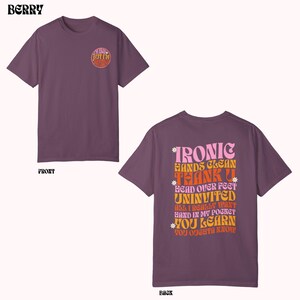Alanis Morissette Shirt, Alanis Tour Shirt, 90s Music shirt, Alanis Morissette Front and Back Shirt, Comfort Colors Band shirt Berry