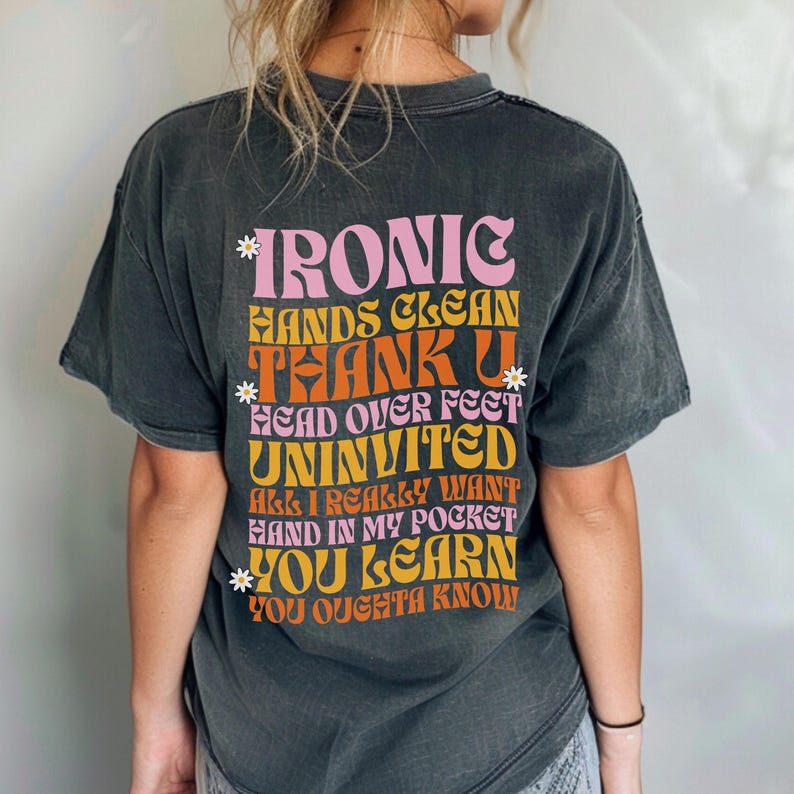 Alanis Morissette Shirt, Alanis Tour Shirt, 90s Music shirt, Alanis Morissette Front and Back Shirt, Comfort Colors Band shirt image 3