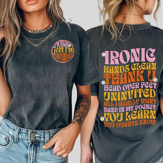 Alanis Morissette Shirt, Alanis Shirt, 90s Music shirt, Alanis Morissette Front and Back Shirt, Ironic 90s band, 90s style, 90s music