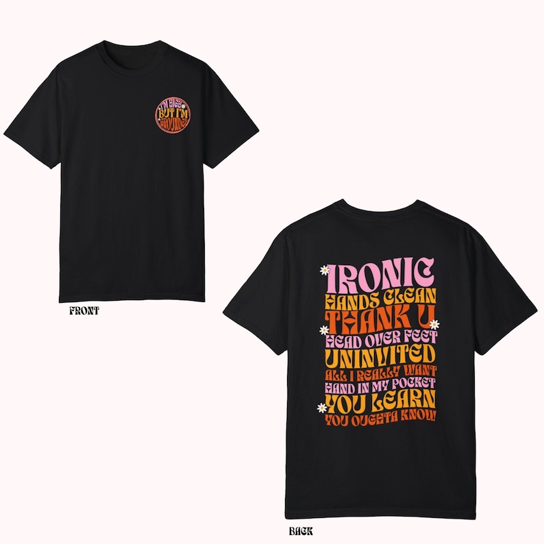 Alanis Morissette Shirt, Alanis Tour Shirt, 90s Music shirt, Alanis Morissette Front and Back Shirt, Comfort Colors Band shirt Black