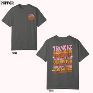 Alanis Morissette Shirt, Alanis Tour Shirt, 90s Music shirt, Alanis Morissette Front and Back Shirt, Comfort Colors Band shirt Pepper