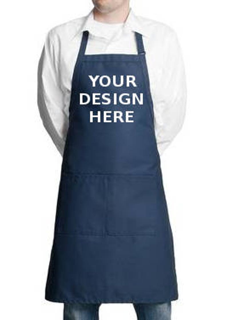 CUSTOM Embroidered Apron for Chefs Your Design Kitchen Etsy