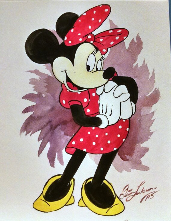 Minnie Mouse Print, Minnie Mouse Art, Minnie Mouse Painting, Disney  Painting, Disney Fanart, Watercolour Cartoon Print, Gift for Children 