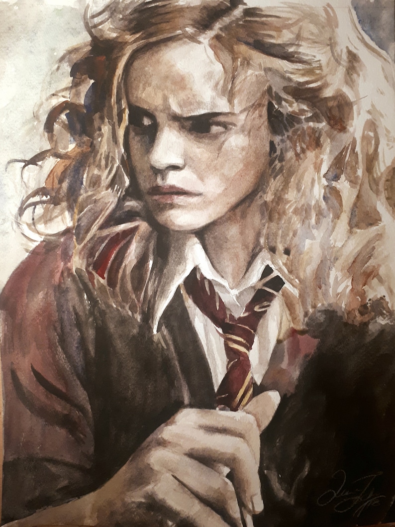 Hermione Granger print Hermione Granger watercolor wall art Hermione