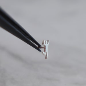 Little Guy Tragus Stud • Tiny Human Stud • Sterling Silver • Handmade • Bioplast Push Fit • Labret Stud • 16G