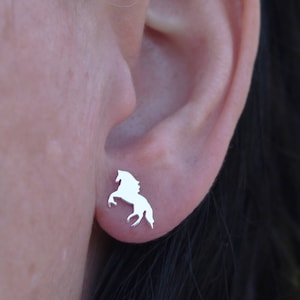 Handmade Horse Earrings • Sterling Silver • Equestrian Gift • Gift for Horse Girls • Pony Jewellery • Silver Horse Earrings