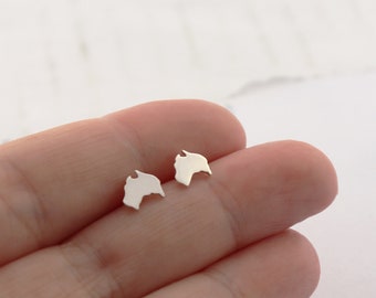 Australia Map Studs • Sterling Silver • Australia Shaped Earrings • Handcrafted and Australian Made • Titanium Ear Post Option Available