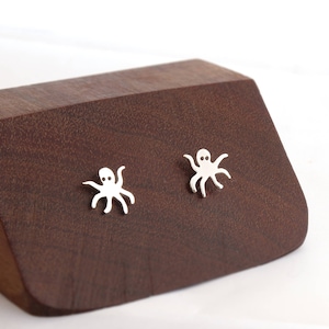 Octopus Stud Earrings • Sterling Silver • Octopus Earrings • Marine theme Jewelry • Sea creature Posts • Octopus Jewelry • Artisan Earrings
